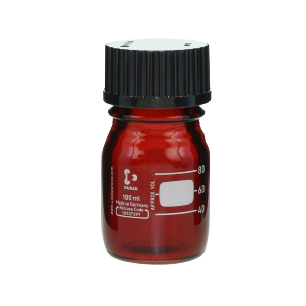 日本SIBATA柴田科學耐熱螺口瓶 棕色帶黑色瓶蓋017210-35002