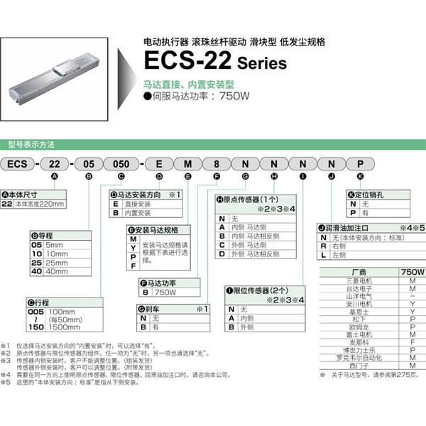 CKD喜開理電動執(zhí)行器（無馬達型）滑塊型ECS-22-40020-EM8NNNNN