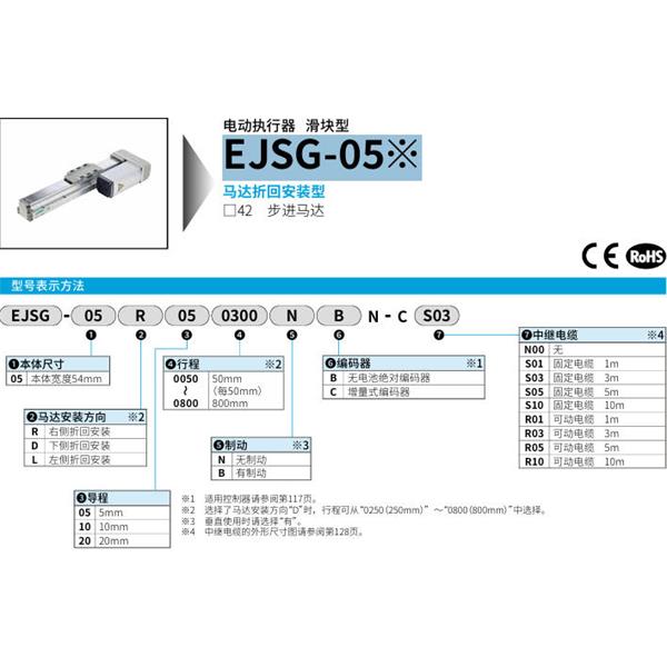 CKD喜開理電動執行器（無馬達型）滑塊型EJSG-05R050050NBN-CS10