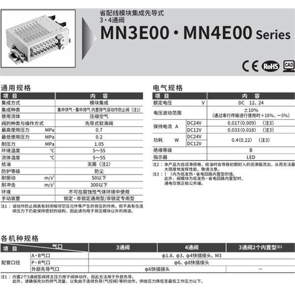 CKD喜開理PLC對應型模塊集成閥N3E00760-C3N-M D2WEF-3